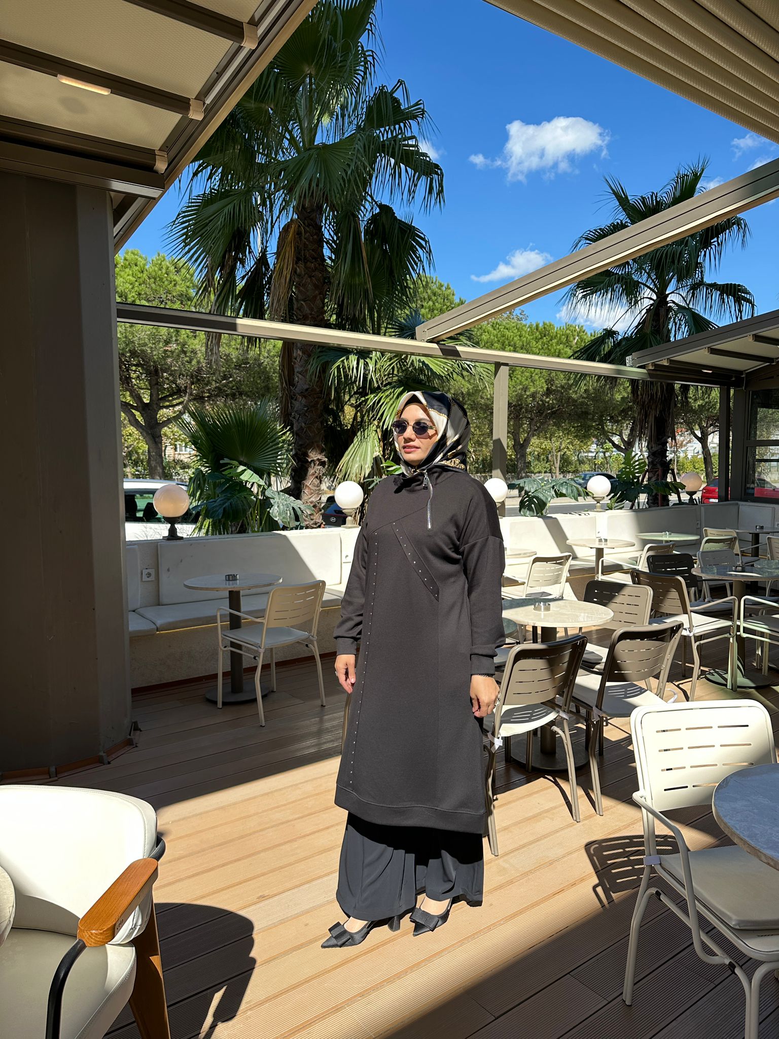 Fermuarlı Tunik - Siyah