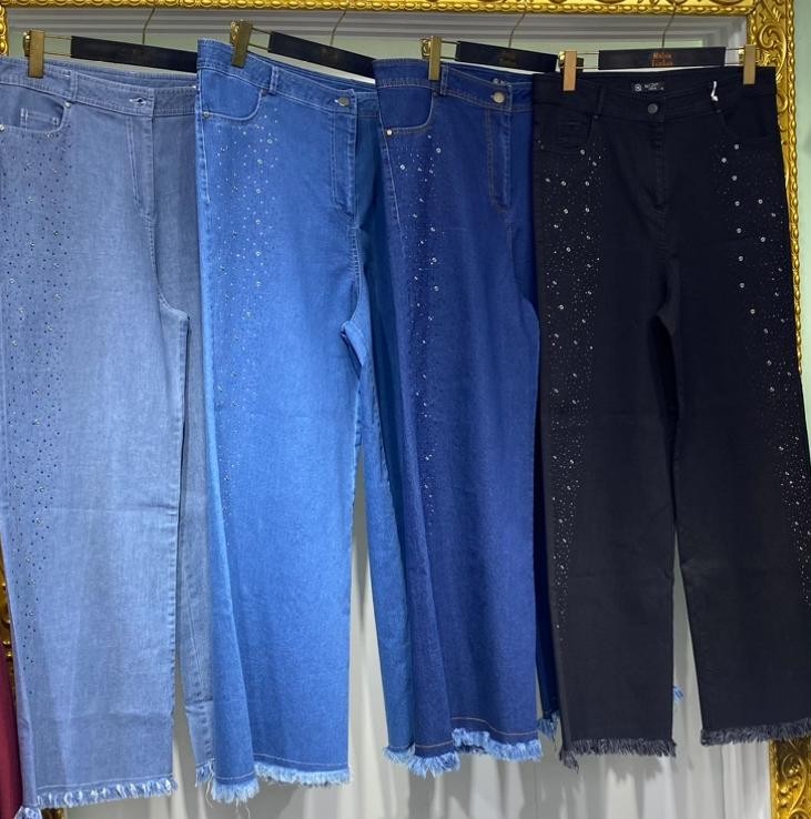 Taşlı Pis Paçalı Kot Pantolon