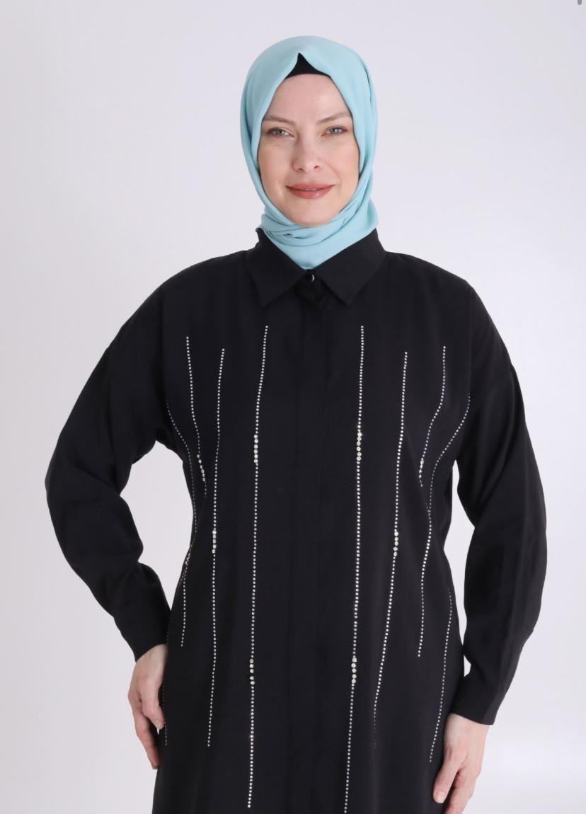 Şeritli Taşlı Tunik