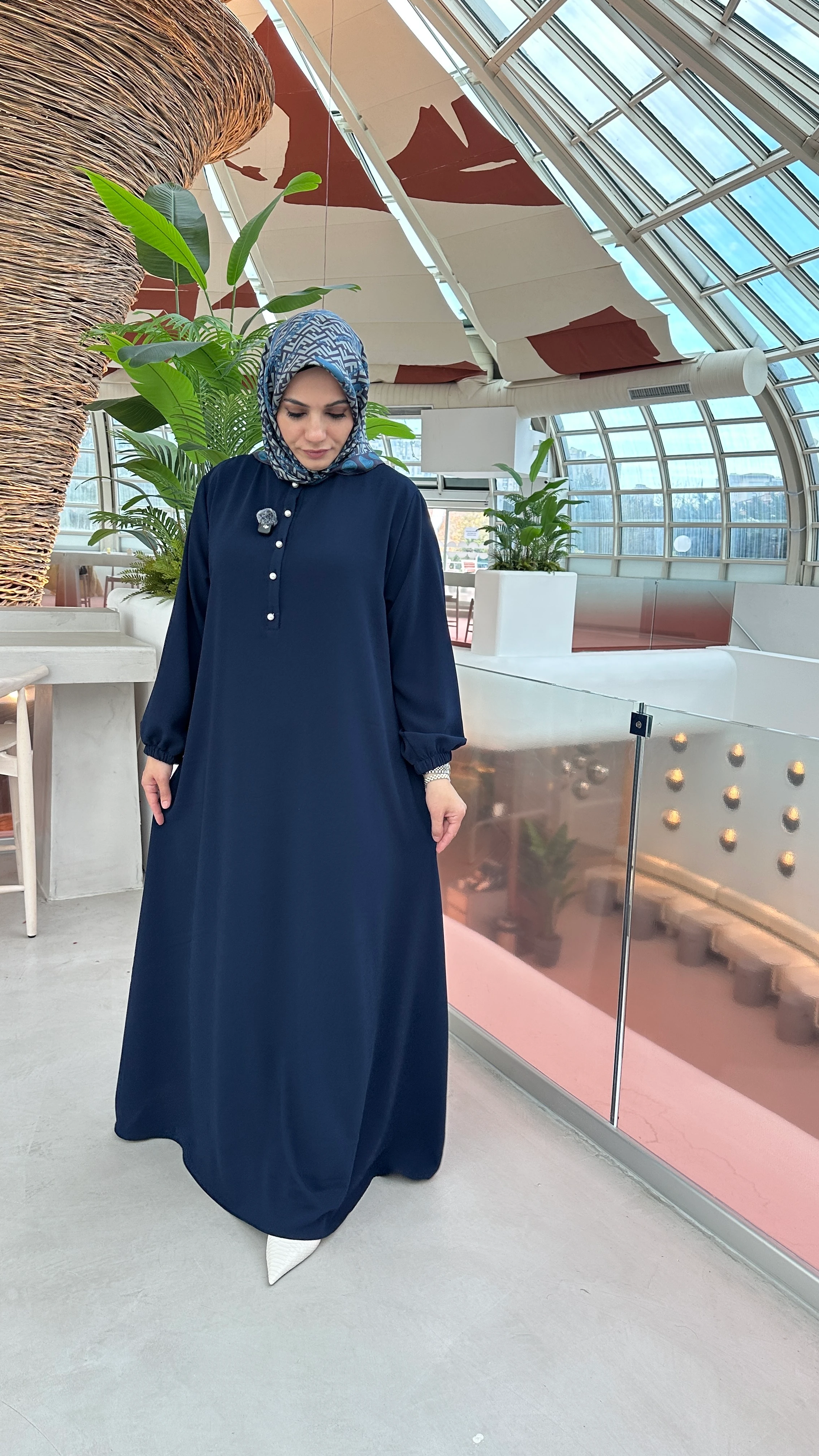 İnci Sahra Elbise Lacivert 