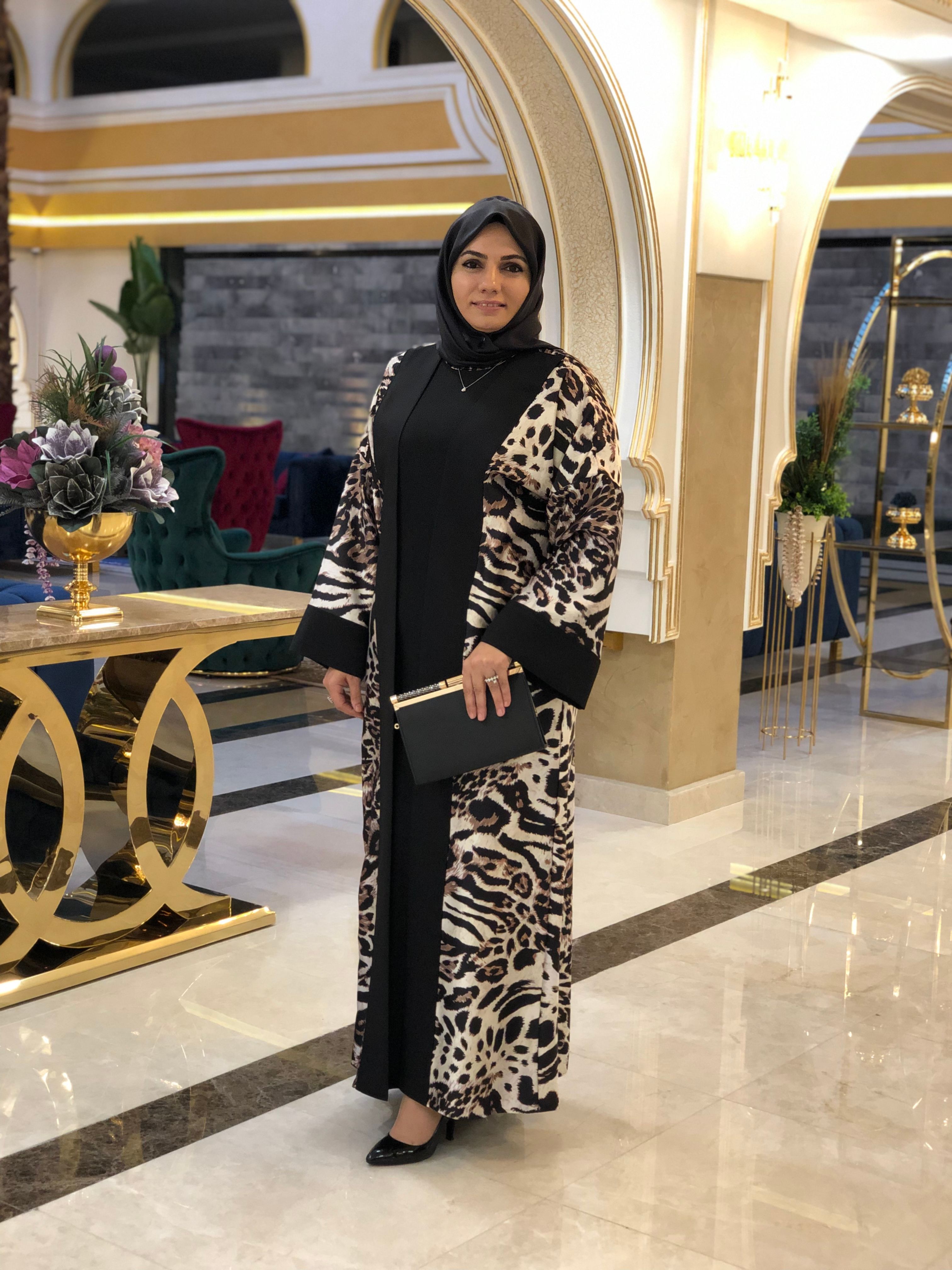 Özel Dikim Leoparlı Abaya