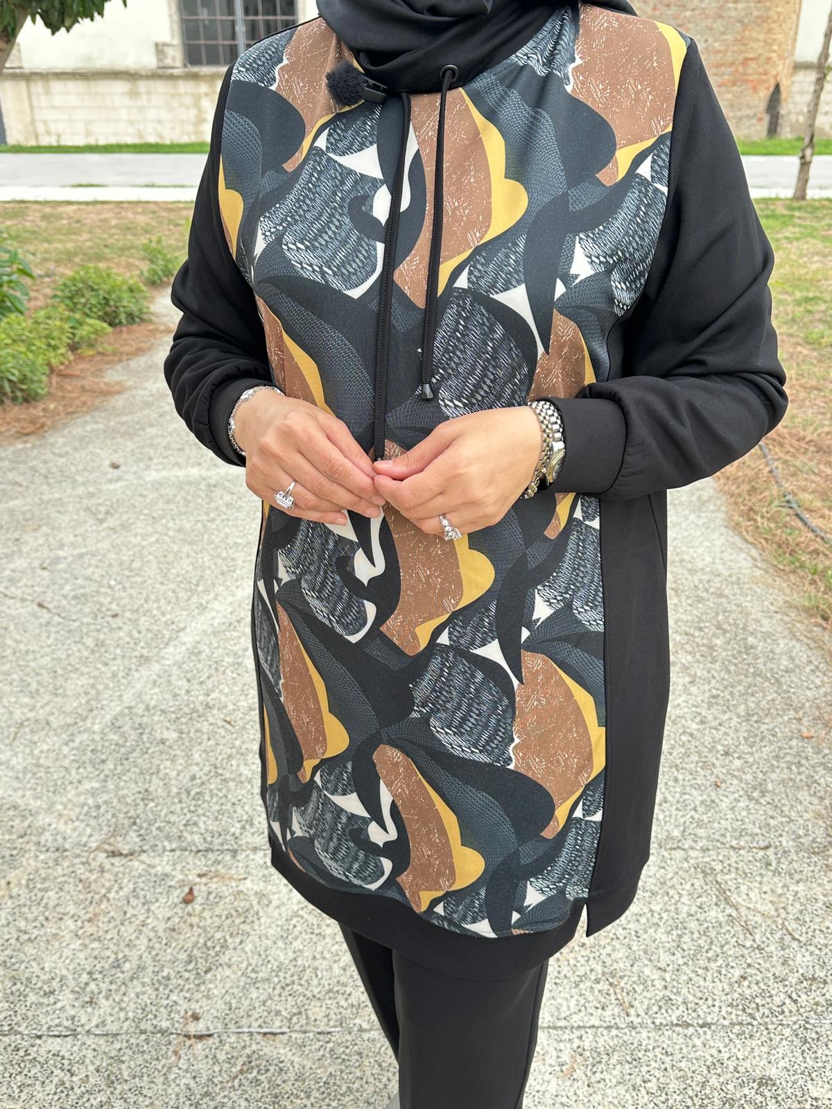 Baskılı Pantolonlu Takım