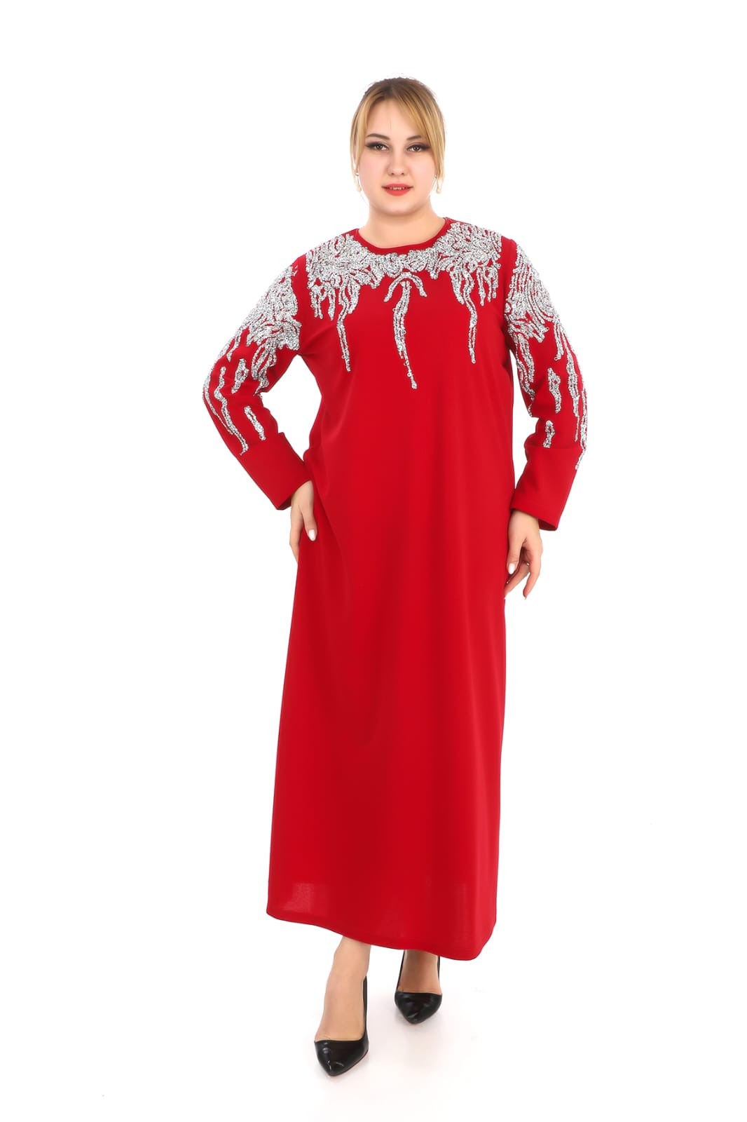 Yıldız Krep Taşlı Elbise