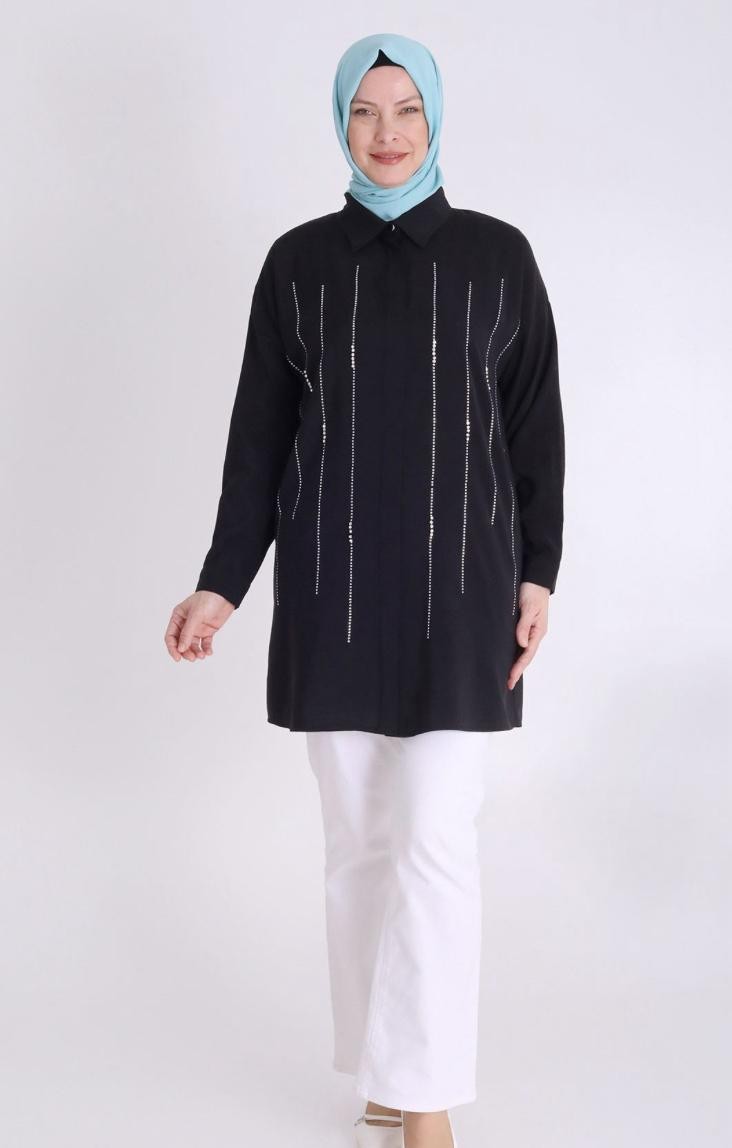 Şeritli Taşlı Tunik