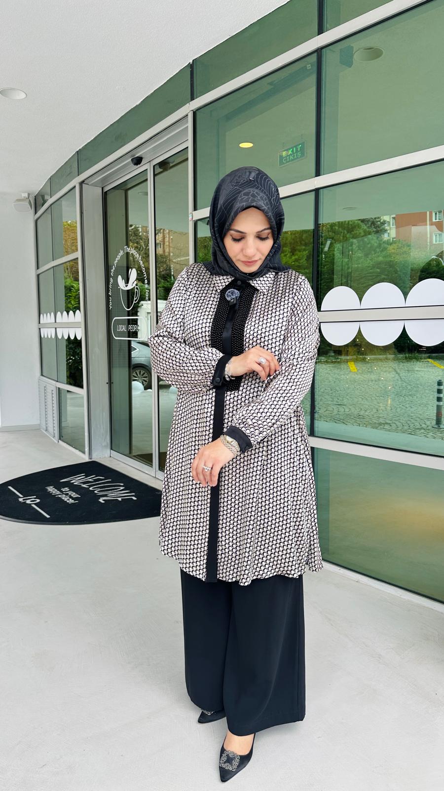 Saten Krep Tasarım Gömlek