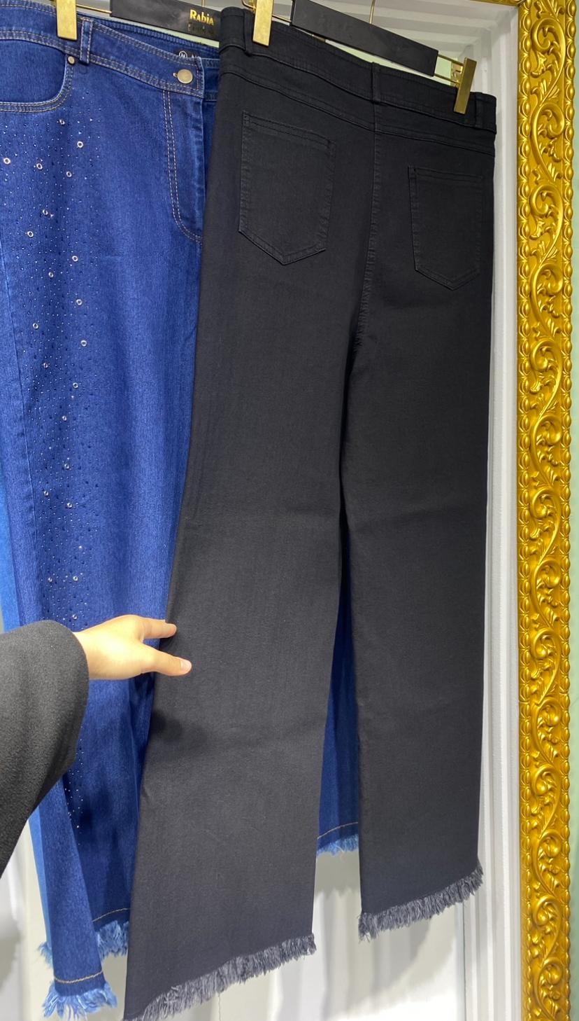 Taşlı Pis Paçalı Kot Pantolon