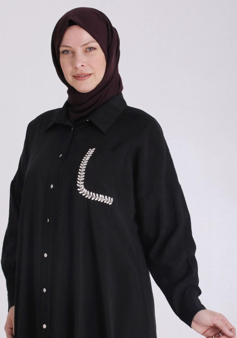 Tek Cebi Taşlı Tunik