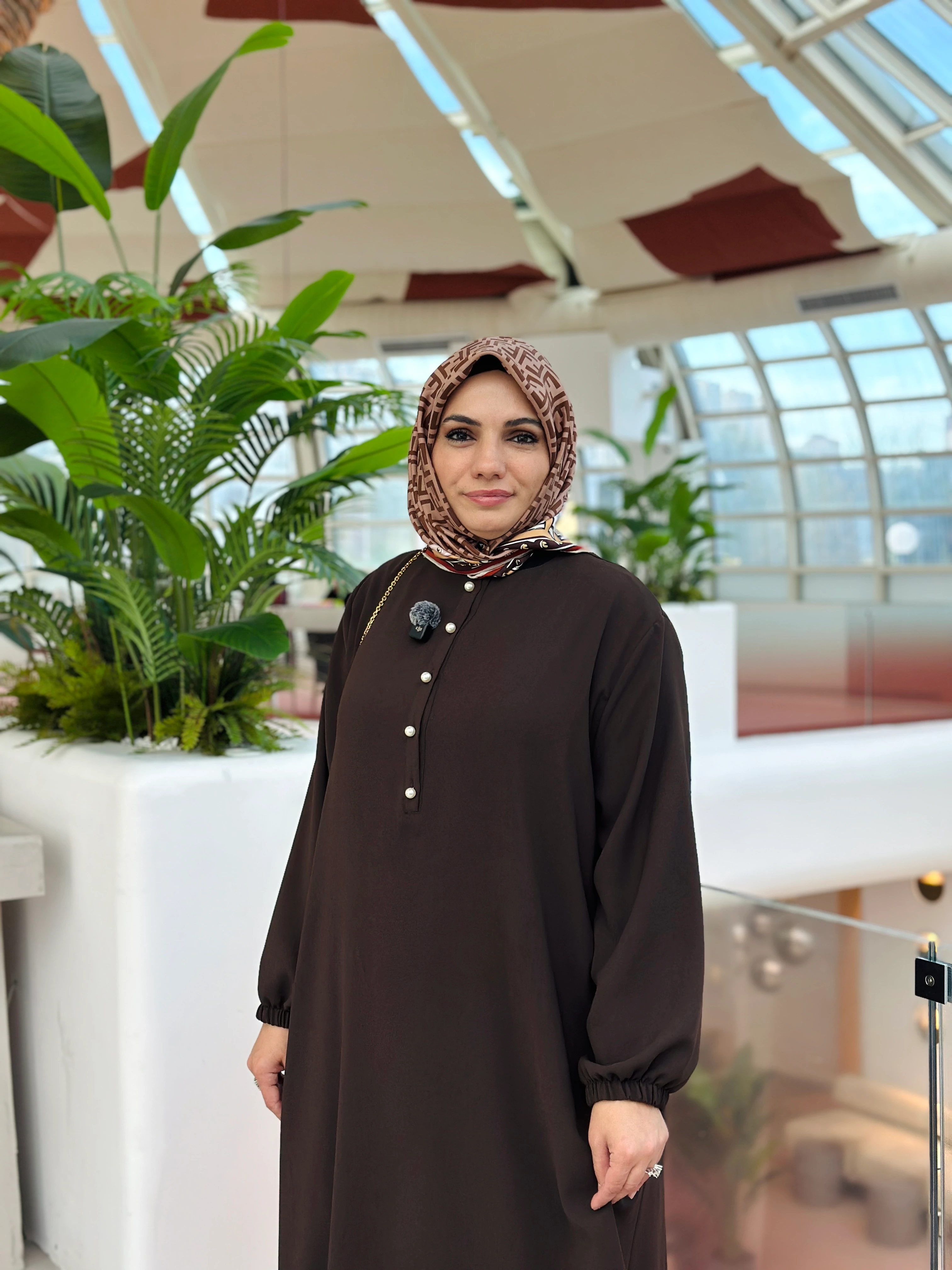 İnci Sahra Elbise Kahverengi