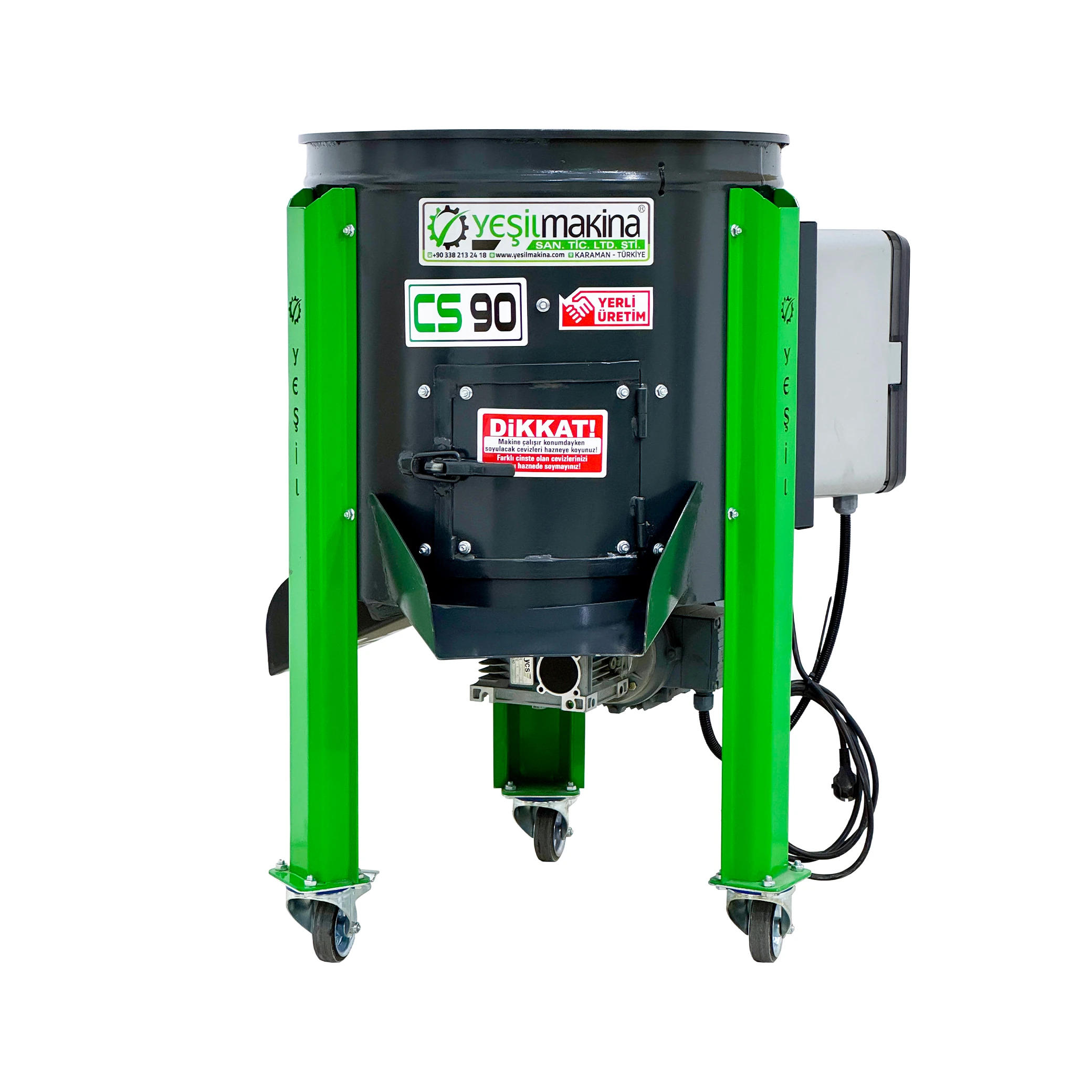 Ceviz Soyma Makinesi - CS 90 Litre (300-400 kg/saat) - Devir Ayarlı