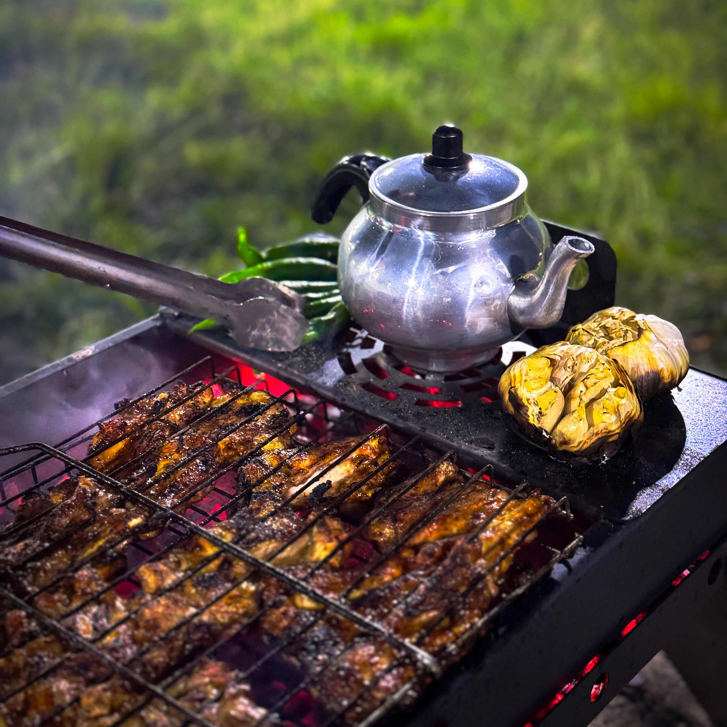 Katlanabilir Tek Parça Profesyonel Mangal, Yelpaze ve Çanta Hediyeli