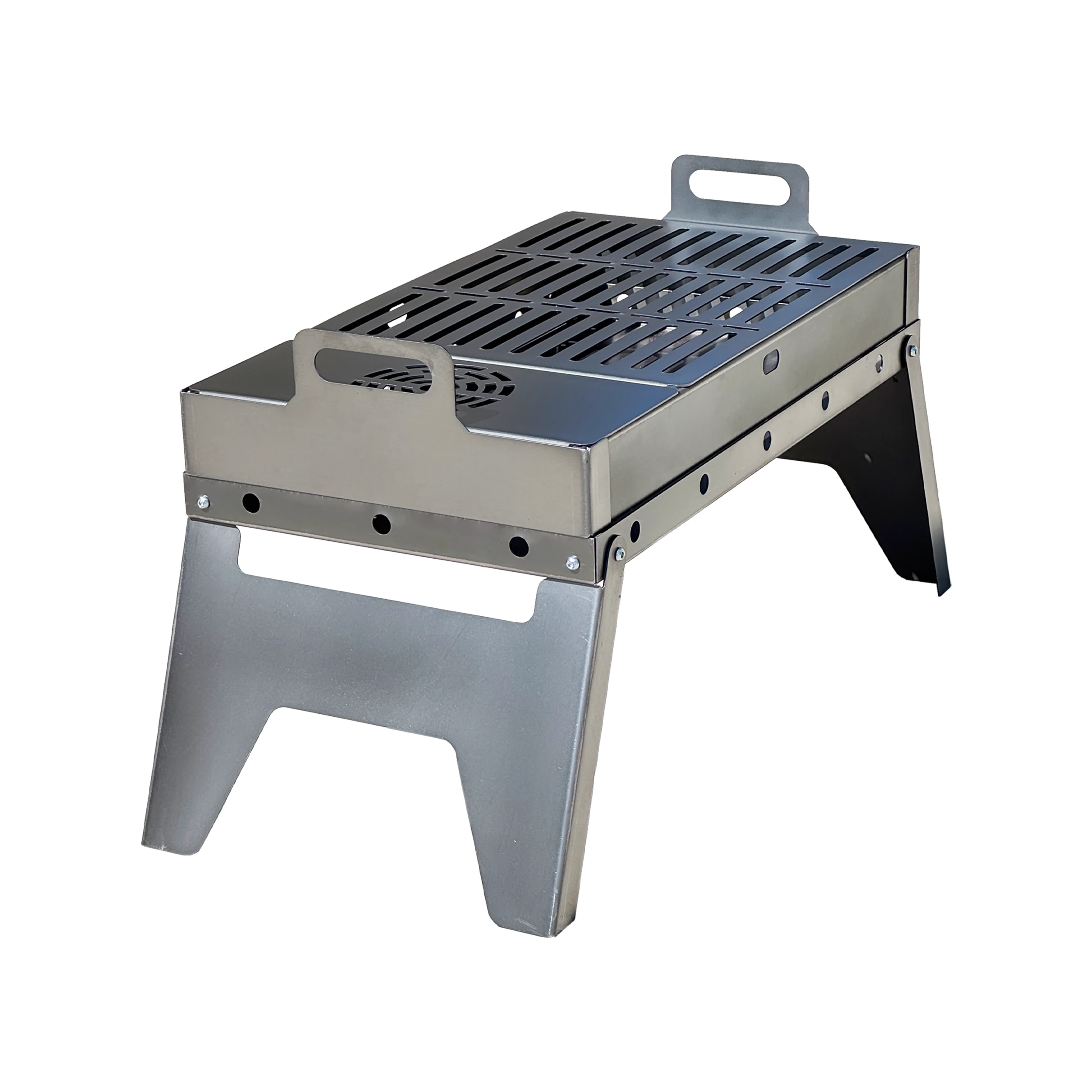 Katlanabilir Tek Parça Profesyonel Mangal, Yelpaze ve Çanta Hediyeli - 60 cm x 34 cm