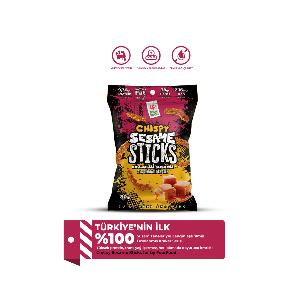 Karamelli Susamlı Atıştırmalık Kraker - 80 gr