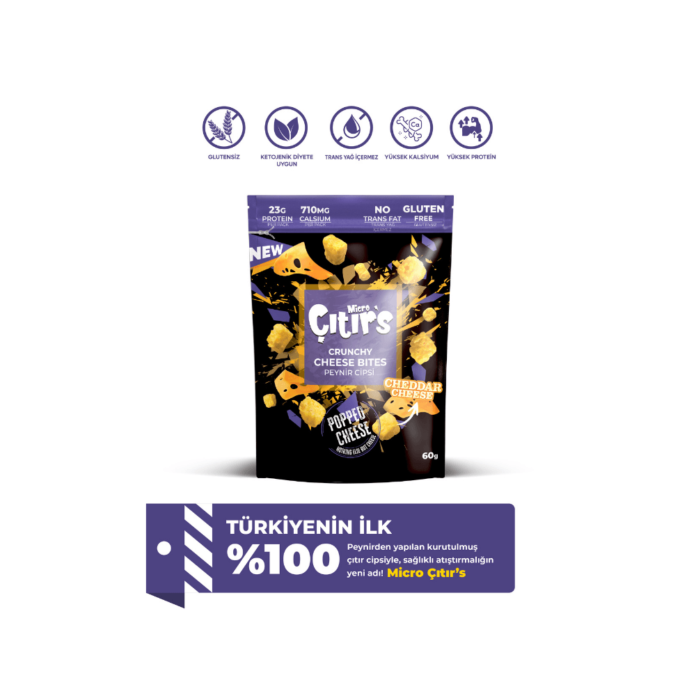 Kurutulmuş %100 Cheddar Peyniri - 60 gr