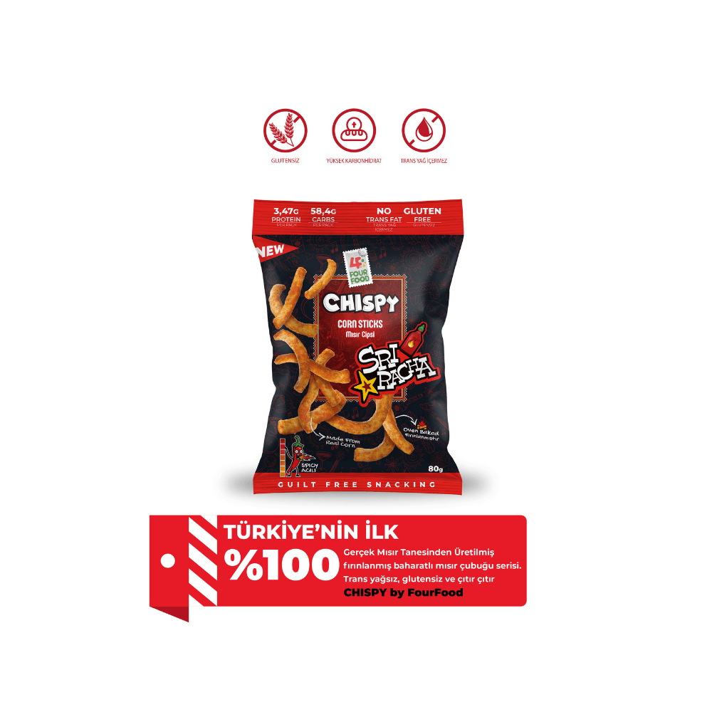 Sriracha  Çeşnili Mısır Cipsi - 80 gr