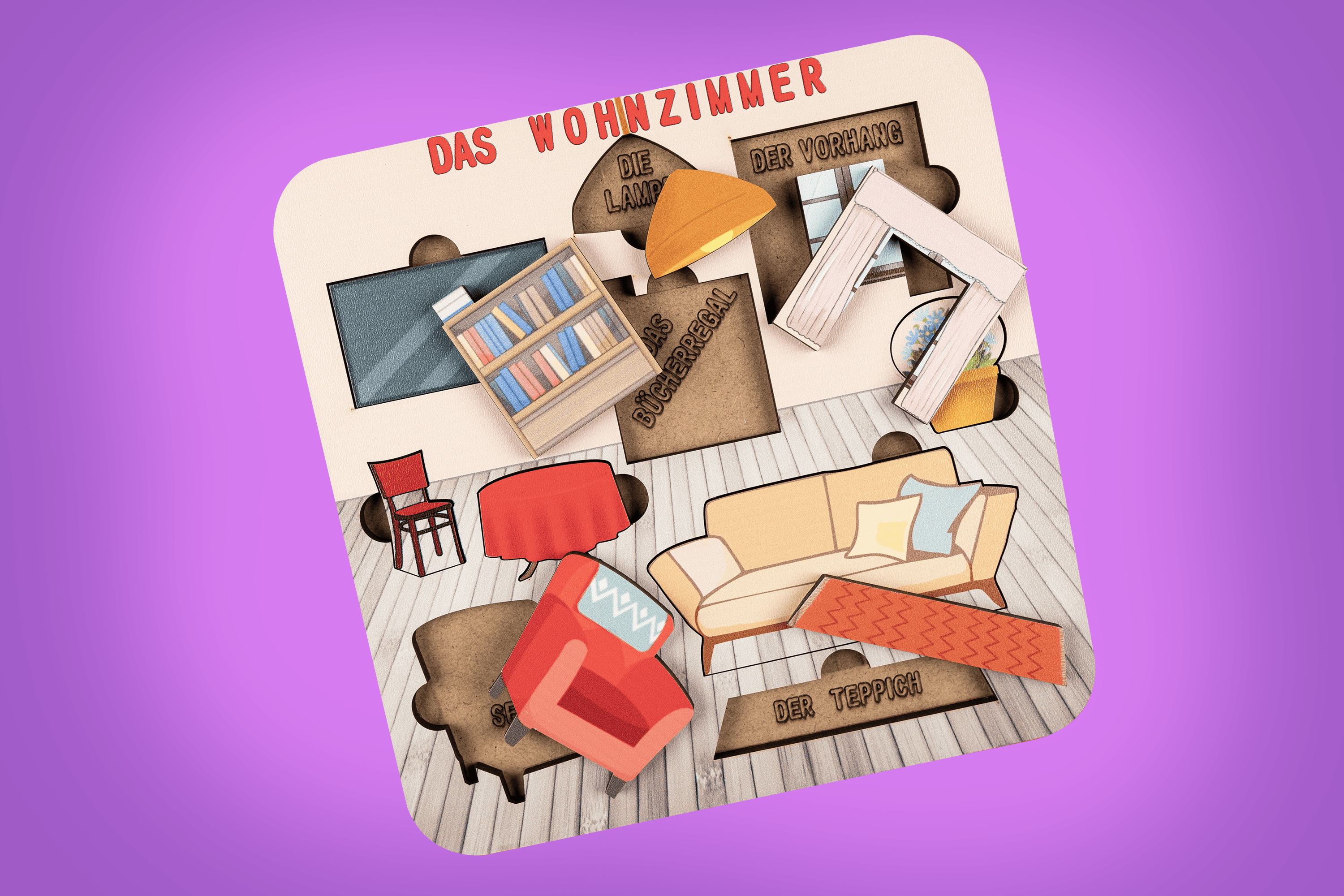 DAS WOHNZIMMER (OTURMA ODASI) | ALMANCA ÖĞRETEN PUZZLE