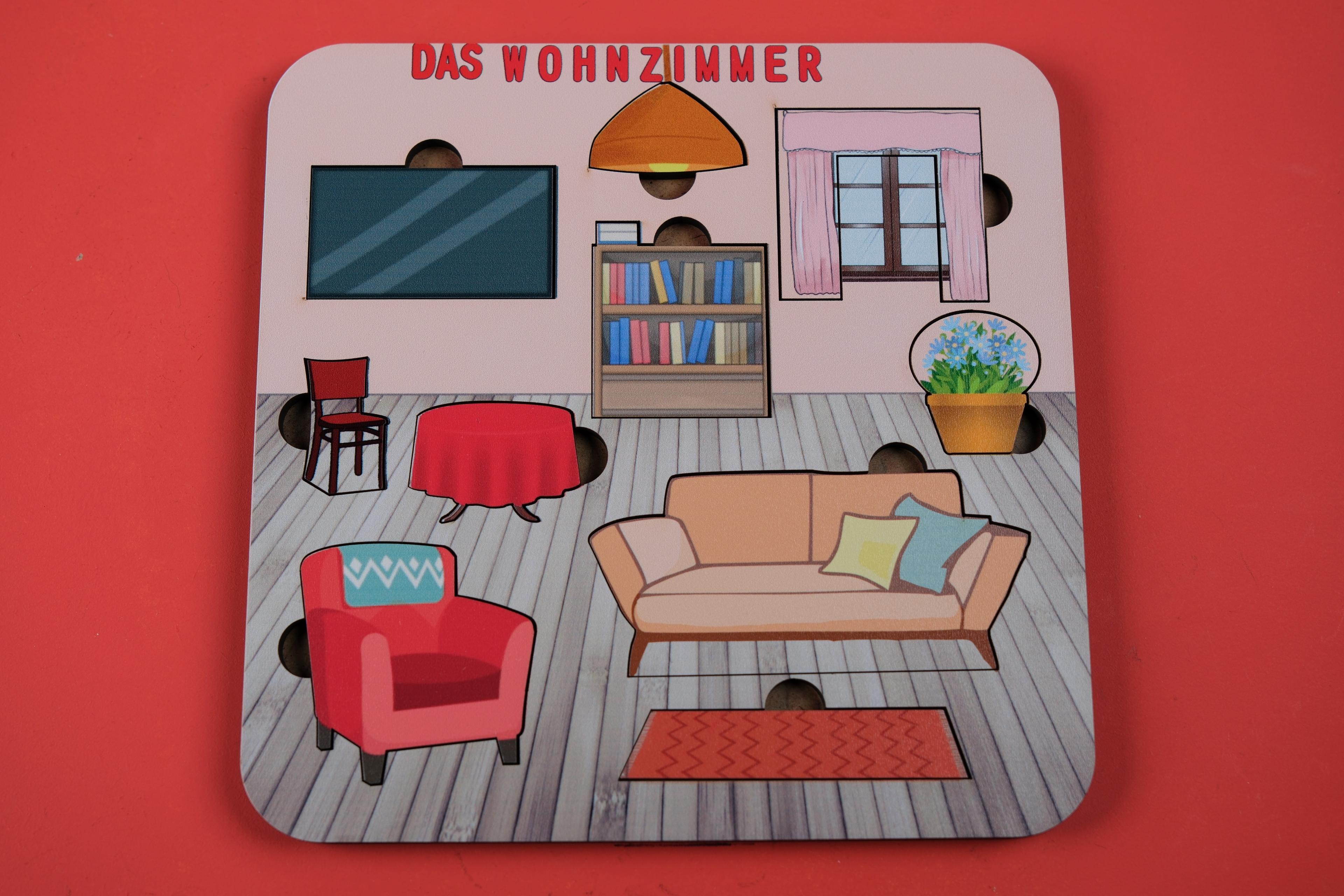 DAS WOHNZIMMER (OTURMA ODASI) | ALMANCA ÖĞRETEN PUZZLE