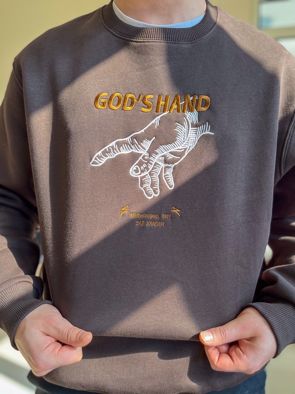 GOD'S HAND BITTER BROWN OVERSIZE SWEATSHIRT