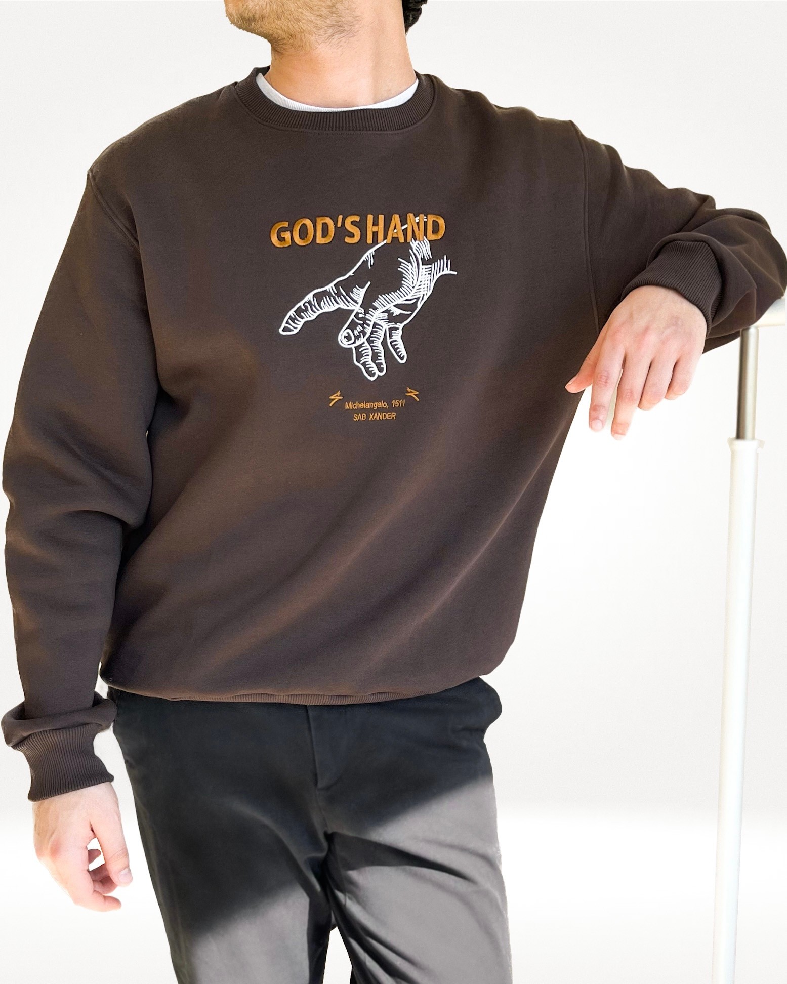 GOD'S HAND BITTER BROWN OVERSIZE SWEATSHIRT