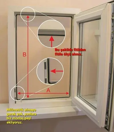 PVC camlarda fitilden fitile iç ölçü alma