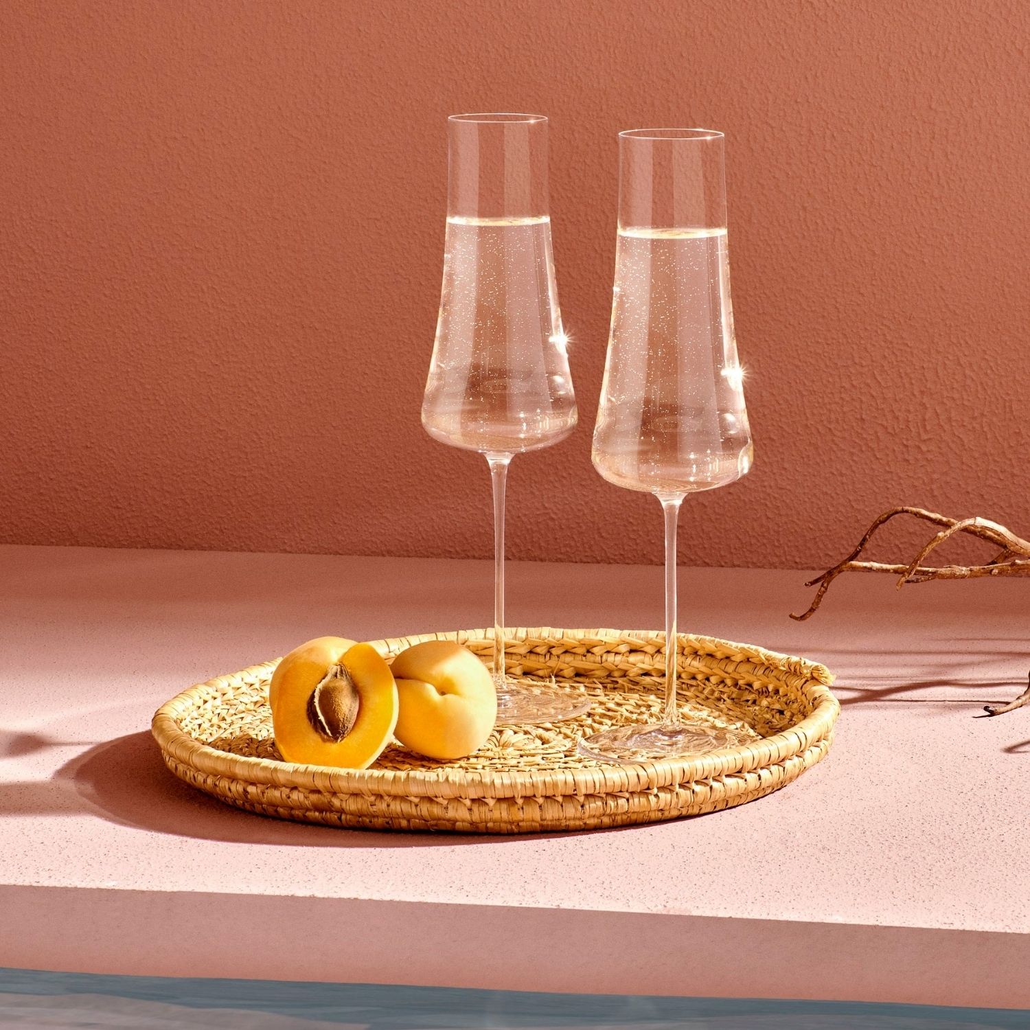 Nude Stem Zero Volcano 32021 Şampanya Kadehi 300 cc – 2’li Set, Kurşunsuz Kristal Cam