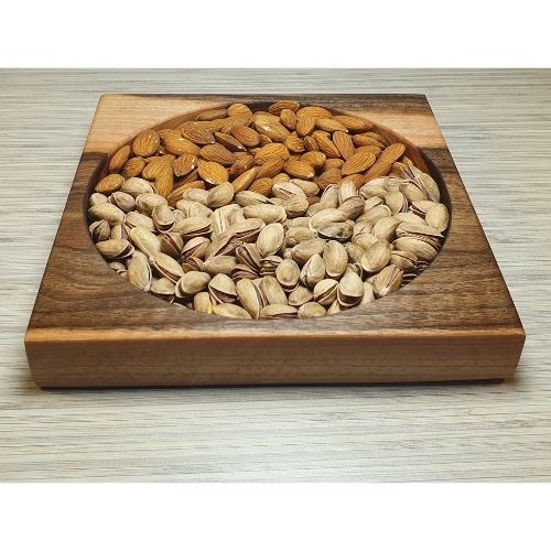 Mesa Ahşap Ceviz El İmalatı Çerezlik - Sunum Tabağı - 20X20cm