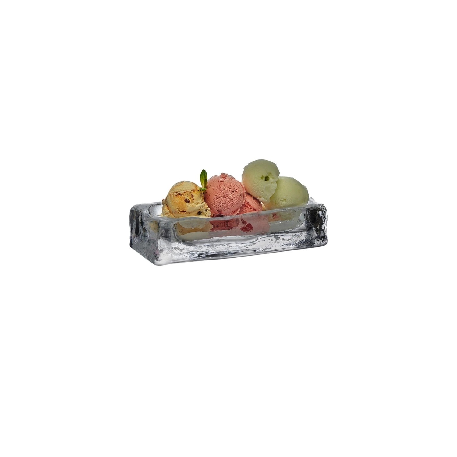 Nude 25368 Ice Cube Dondurma Servis Tabağı – Kristal, 18 cm, El İmalatı