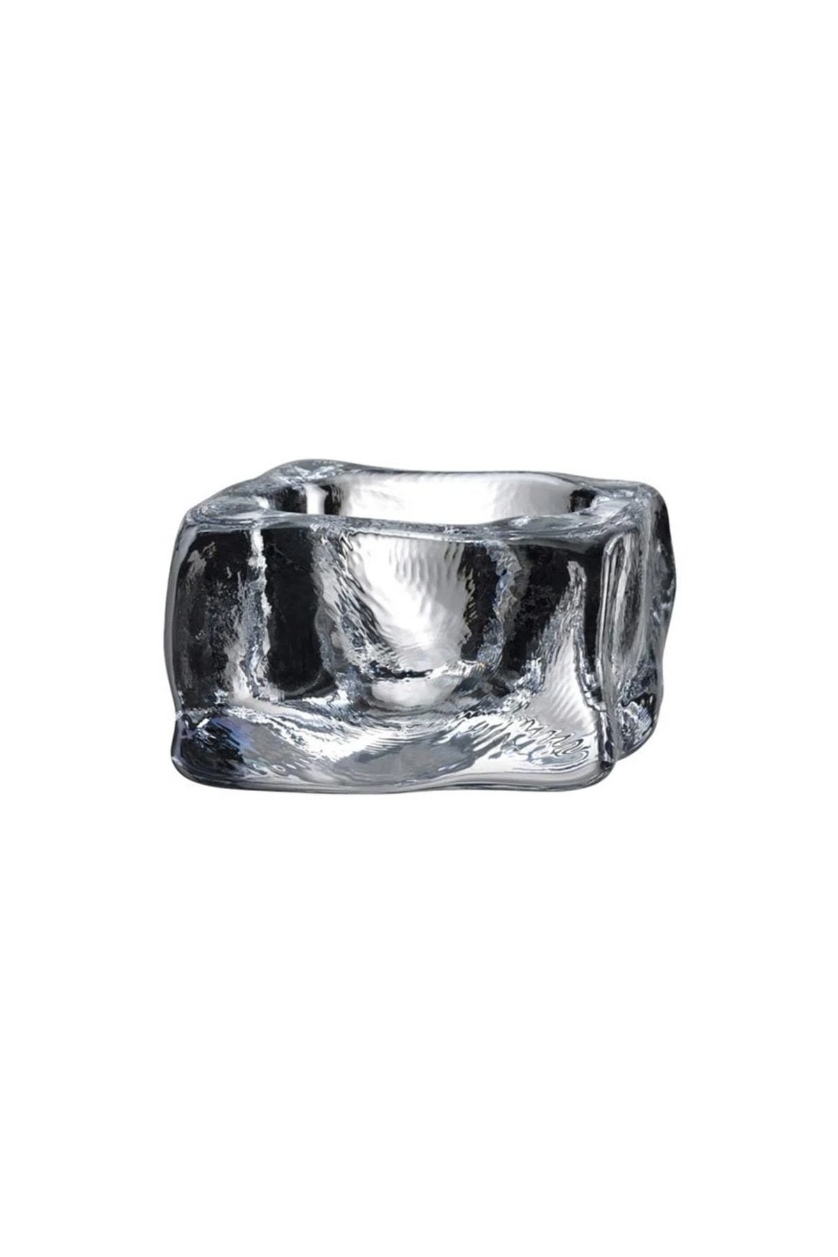 Nude 24323 Ice Cube Kare Dondurma Servis Tabağı – Kristal, 9 cm, El İmalatı