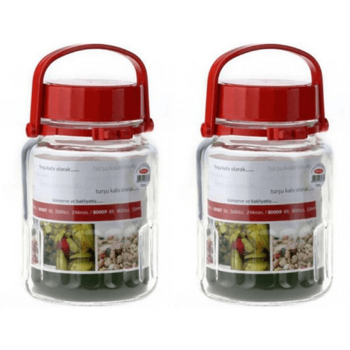 Paşabahçe 80005 Harvest Plastik Kapaklı Cam Kavanoz 3 Litre - 2 Adet