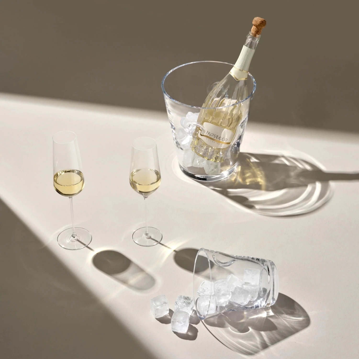 Nude Glacier Kristal Şarap ve Şampanya Kovası - Modern Tasarım Buzluk 22 cm (16579)