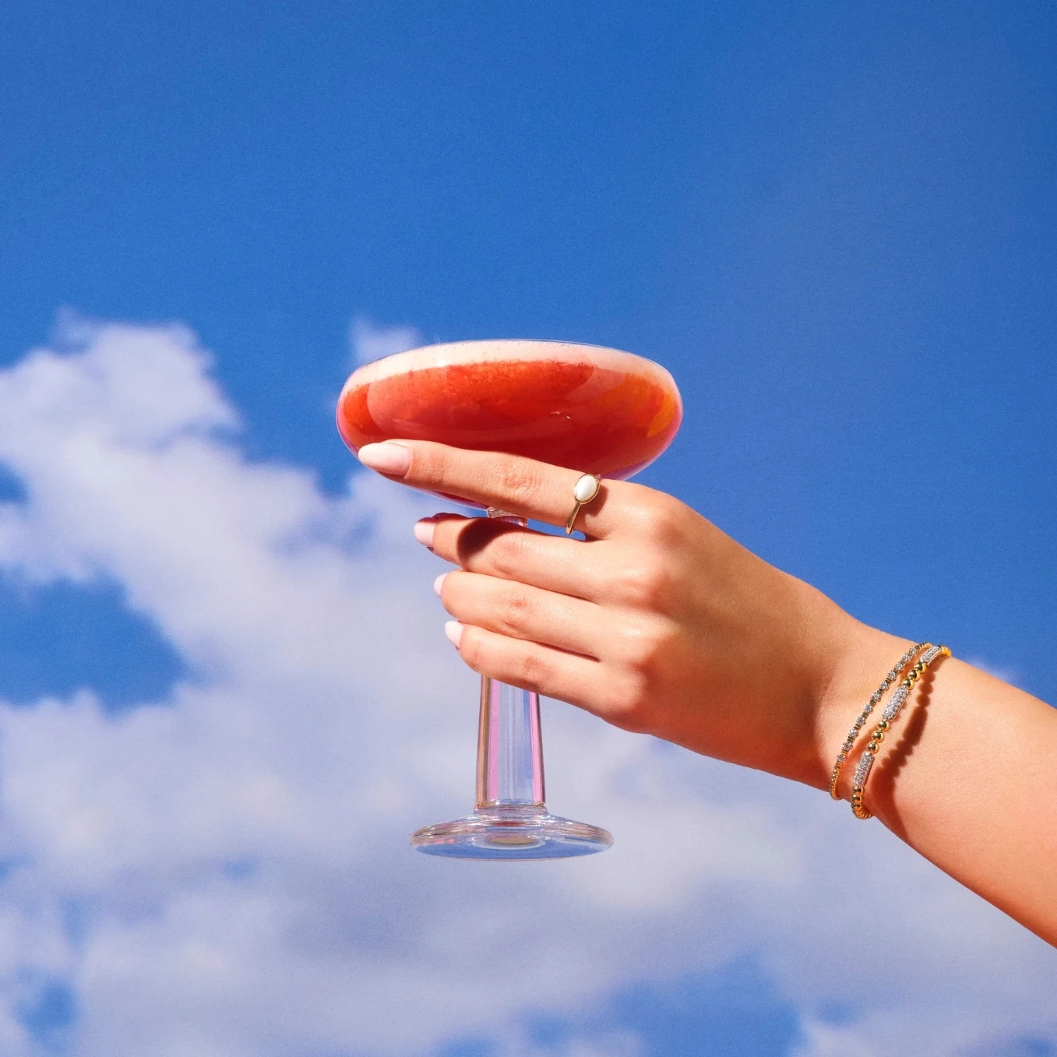 Nude Big Top 2'li Kristal Kokteyl ve Şampanya Kadehi Seti 235 cc - Özel Tasarım Coupe Kadeh (67306)