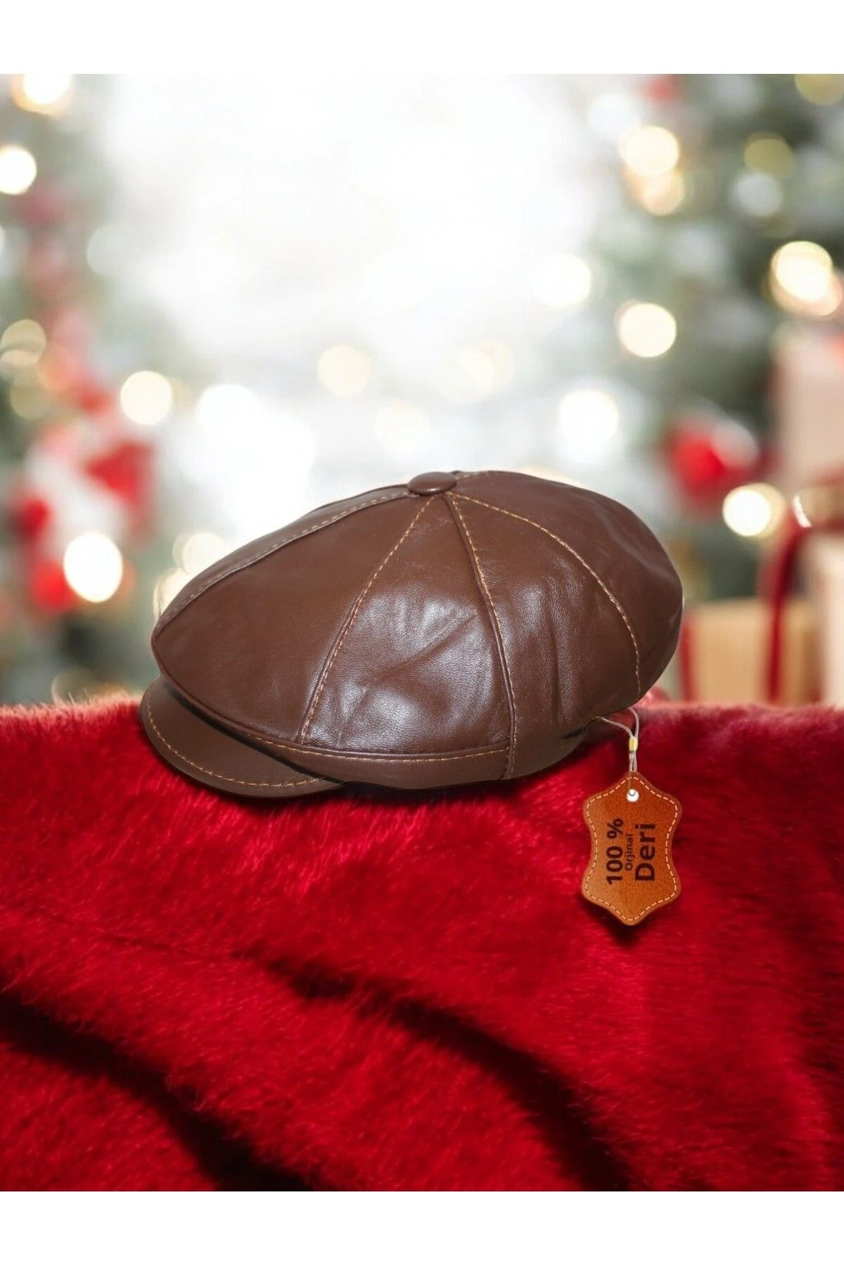 Erkek Kasket Şapka Hakiki Deri Siyah Renk Hkkdrsyherkkskt9