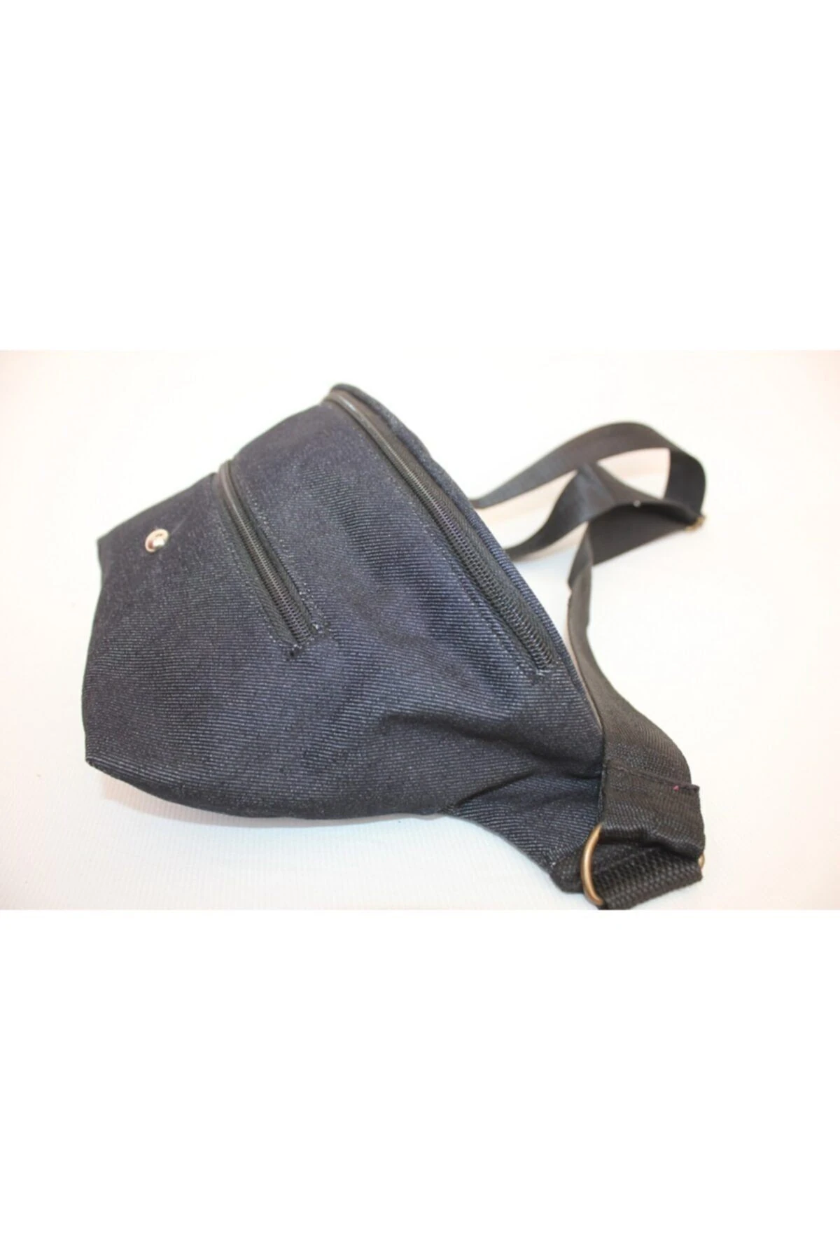 Kot Denim Kumaştan Bel Çantası Kadın Erkek Kullanımına Uygun Koyu Gri Renk Çntbelkkygri002