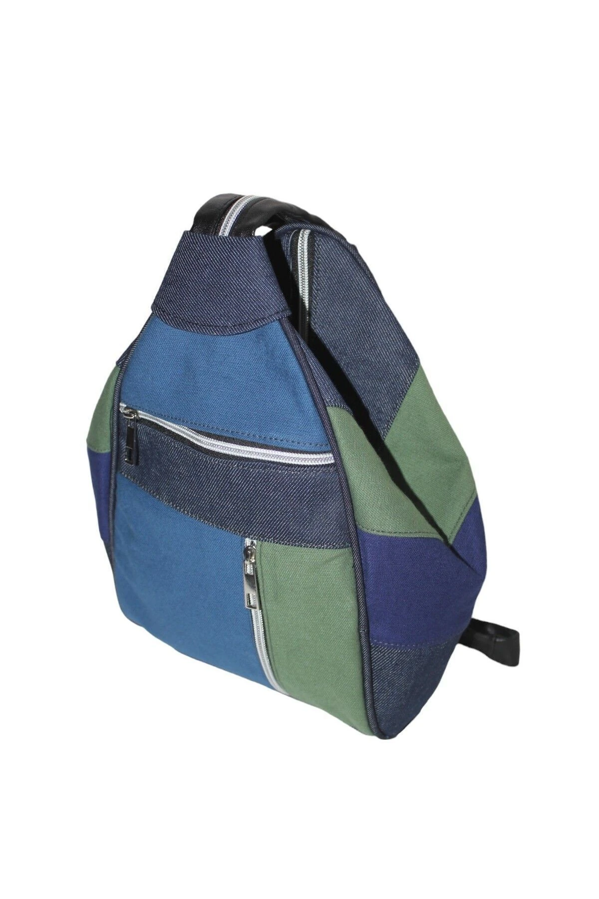 Denim Kot Kumaş Kadın Sırt Ve Omuz Çantası Serçe Mavi,lacivert,yeşil