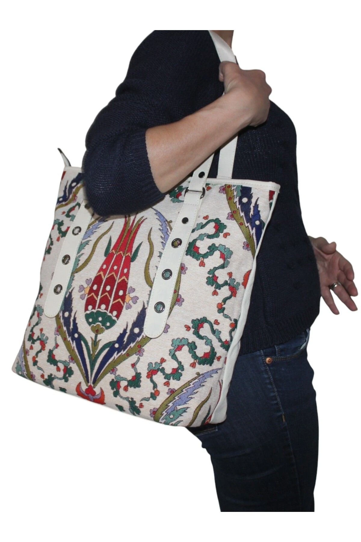 Otantik Desen Kadın Omuz Çantası İznik Model İznikÇantaM1