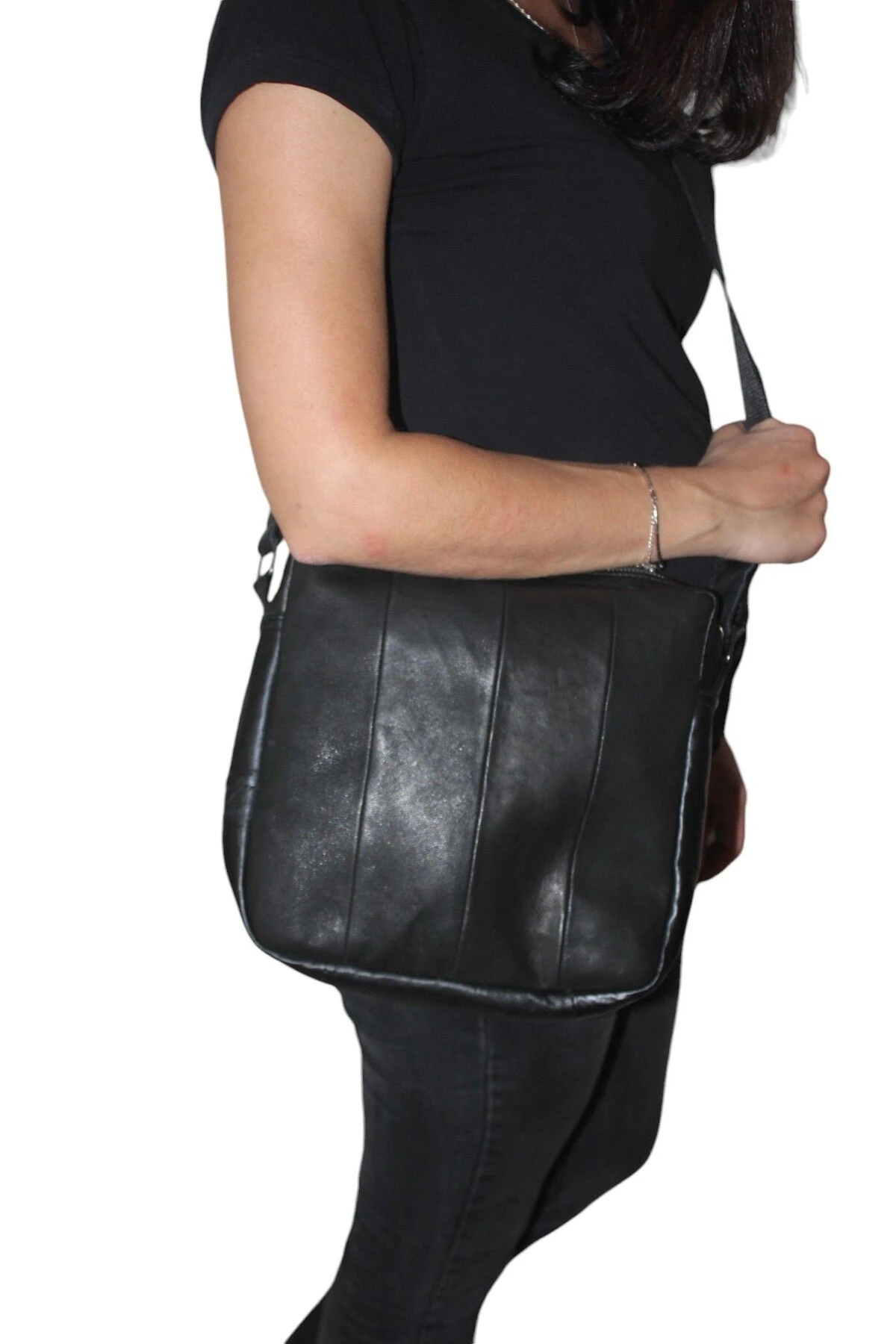 Hakiki Deri Kadın Omuz Çantası Turna Model Kahverengi Gri Renkli Çntdromzkhvgri07