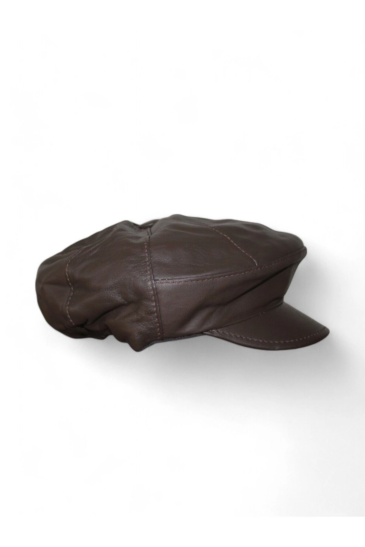 Erkek Kasket Şapka Hakiki Deri Siyah Renk Hkkdrsyherkkskt9