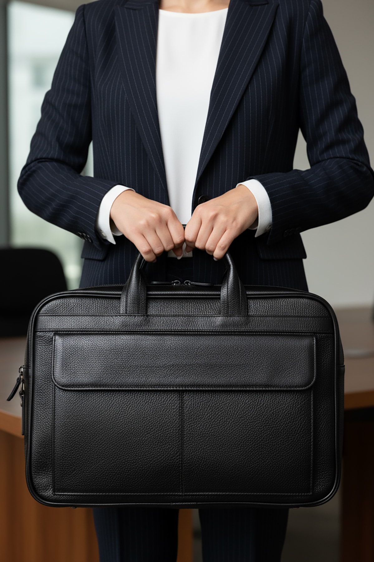 Hakiki Deri Evrak Çantası Laptop Bölmeli 16" & 17"