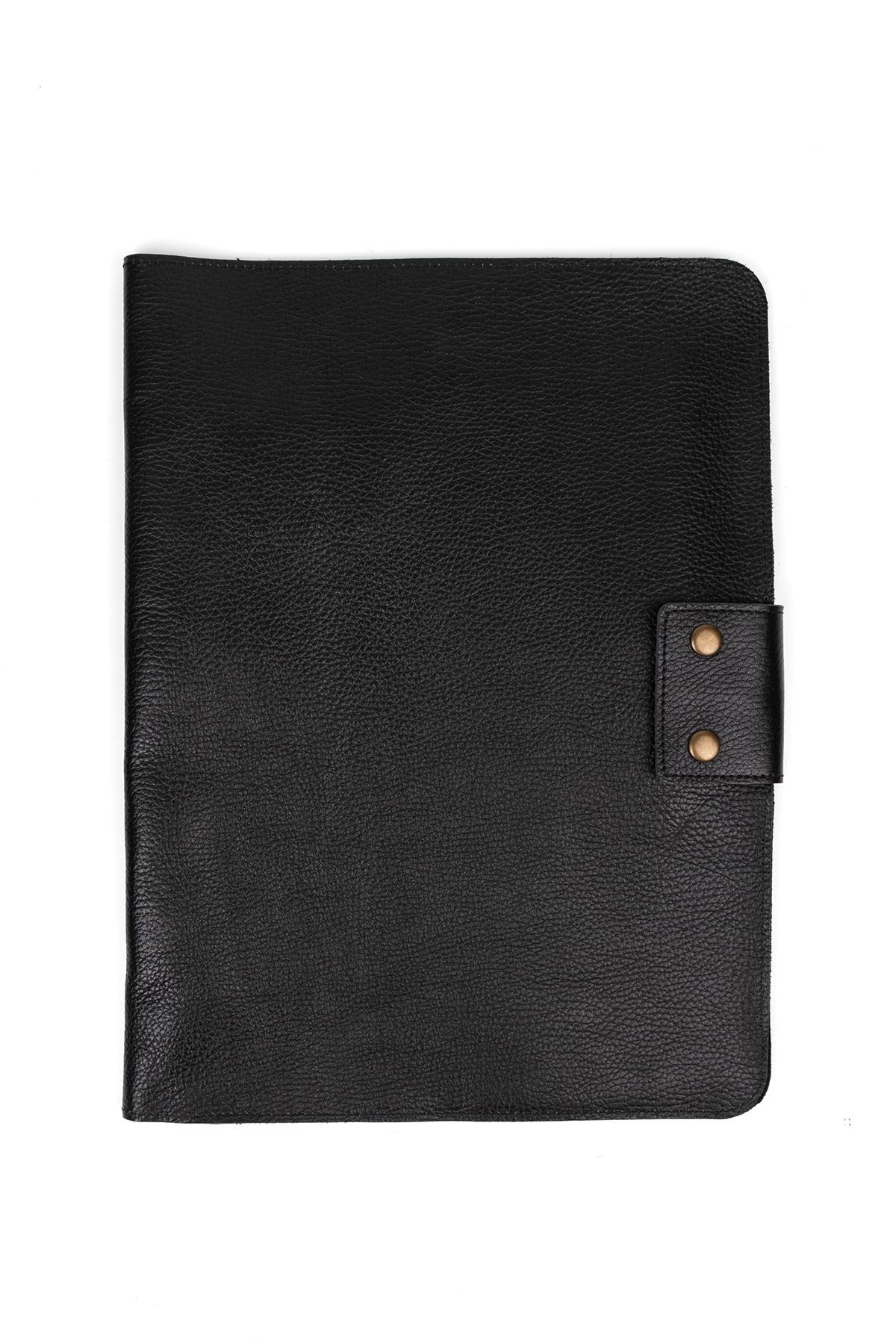 M2 13-14 Inç Macbook Pro-air Hakiki Deri Crazy Deri Organizer Evrak Çantası Tablet Kılıfı