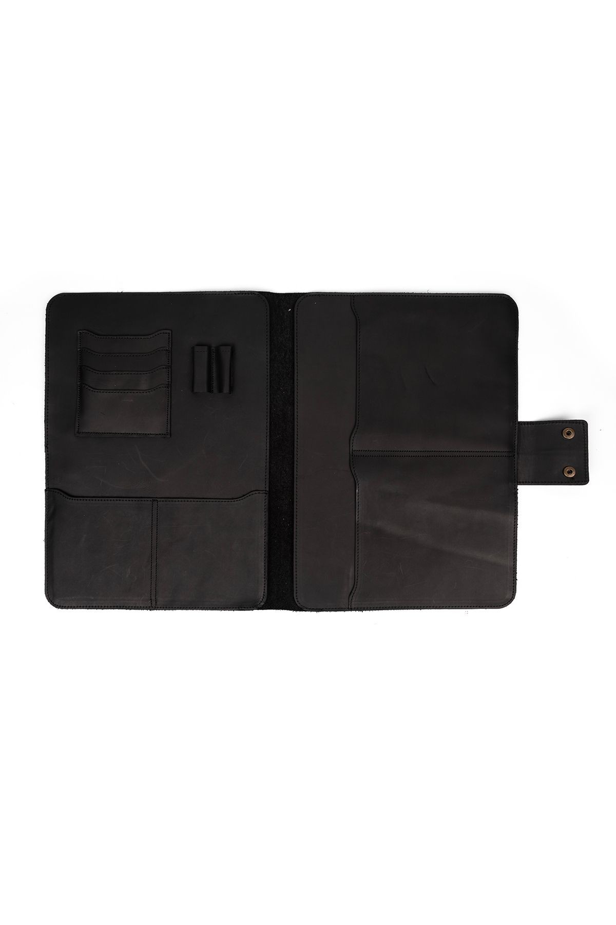 M2 13-14 Inç Macbook Pro-air Hakiki Deri Crazy Deri Organizer Evrak Çantası Tablet Kılıfı