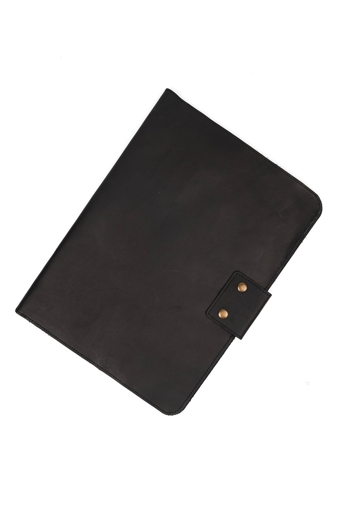 M2 13-14 Inç Macbook Pro-air Hakiki Deri Crazy Deri Organizer Evrak Çantası Tablet Kılıfı