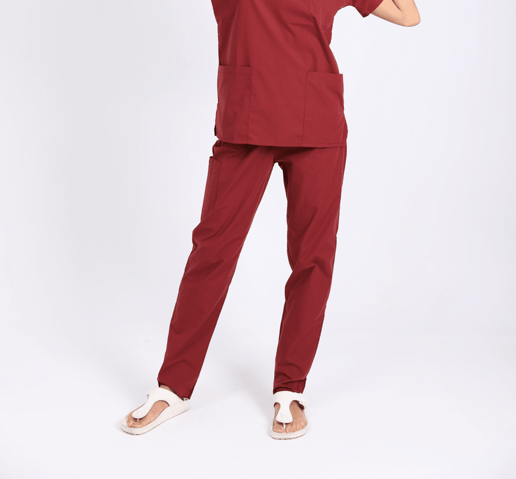 Bordo Pantolon Unisex Hemşire Doktor Tek Alt  ( ALT )