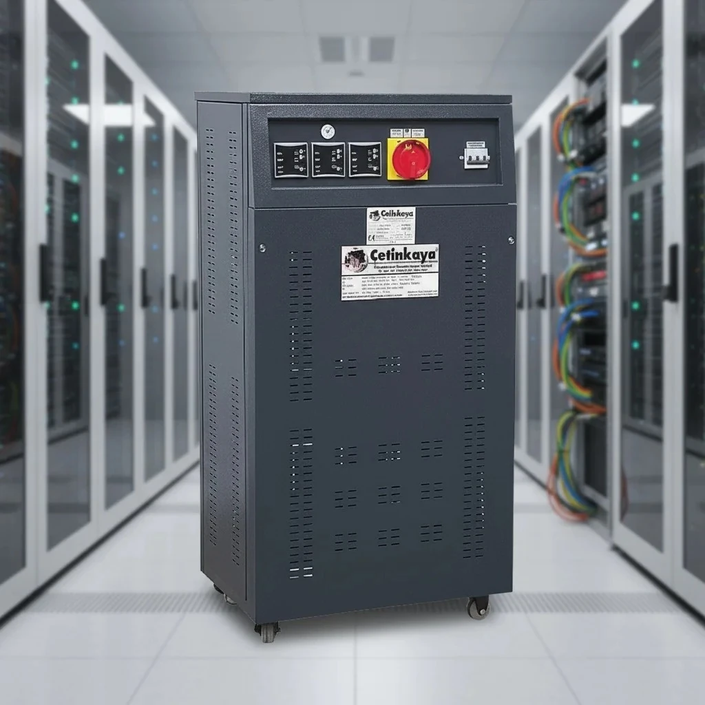 Çetinkaya 22,5 kVA Trifaze Voltaj Regülatörü Bakır Sargı Regülatör (S11 C3Y 04) | 300/460V - 380V Mikroişlemcili