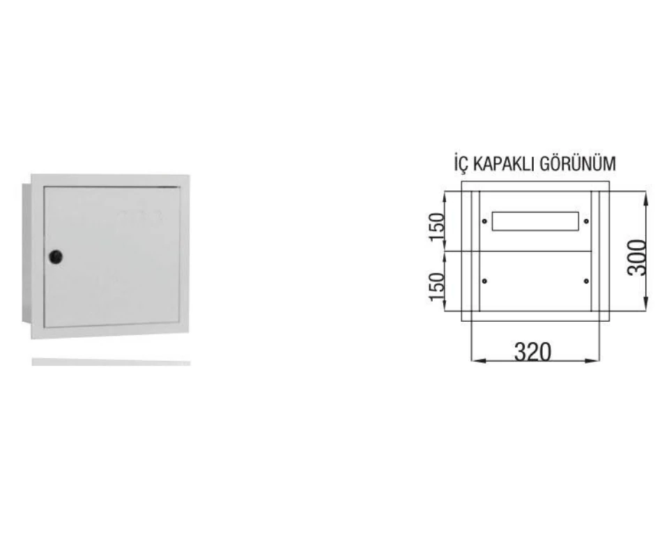 Çetinkaya ÇP 820 Sıva Altı Metal Sigorta Panosu 32x30x14 | 12 Sigorta + Pako Yeri