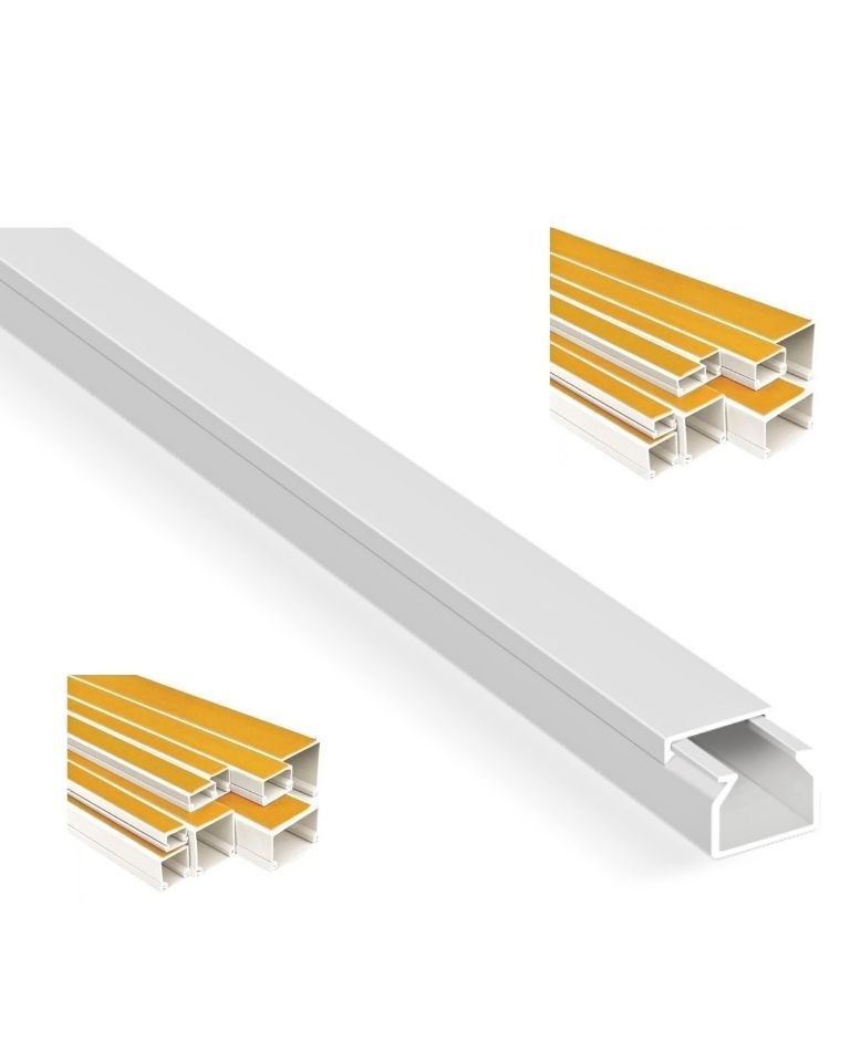 Akiş 15*10 Yapışkanlı Kapalı Kablo Kanalı – Beyaz Renk,  UV Dayanımlı, Alev Yürütmez, PVC Malzeme 1 Metre Fiyatıdır APSK - 15010