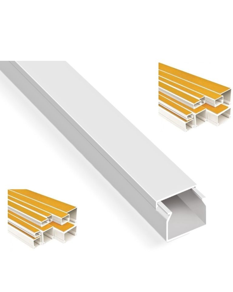 Akiş 25*25 Yapışkanlı Kapalı Kablo Kanalı – Beyaz Renk,  UV Dayanımlı, Alev Yürütmez, PVC Malzeme 1 Metre Fiyatıdır APSK - 25025