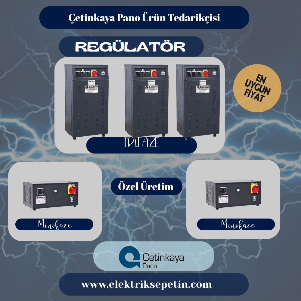 Çetinkaya 45 kVA Korumalı Voltaj Regülatörü Trifaze  (300/460V) Alüminyum Mikroişlemcili – S11 A3KY 06