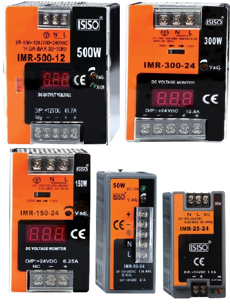 Isıso 100 W 24Vdc 4.2 A Güç Kaynağı IMR-100-24 Ray Montajlı Kapalı Tip 