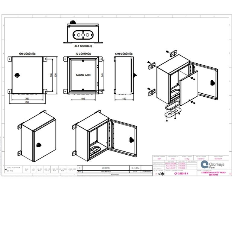 ÇP 253015 K Metal Duvar Tipi Elektrik Panosu 25x30x15 cm – Eko Serisi Dikey Pano | Dayanıklı & Uygun Fiyatlı