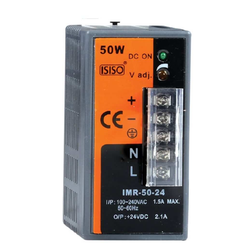 Isıso 50 W 24Vdc 2.1 A Güç Kaynağı IMR-50-24 Ray Montajlı Kapalı Tip 