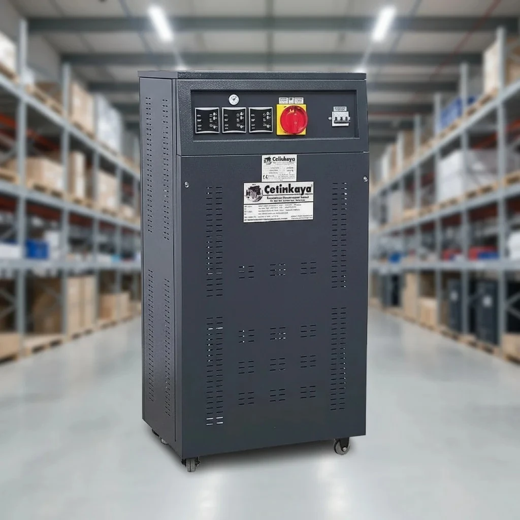 Çetinkaya 30 kVA Trifaze Voltaj Regülatörü Bakır Sargı Regülatör (S11 C3Y 05) | 300/460V - 380V Mikroişlemcili